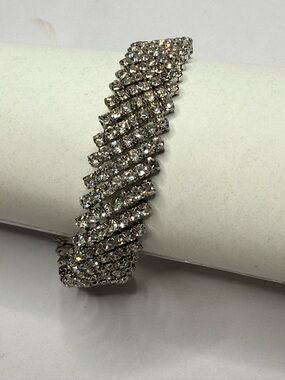 Crystal Pave Silver-Tone Tennis Bracelet - Women's Jewelry